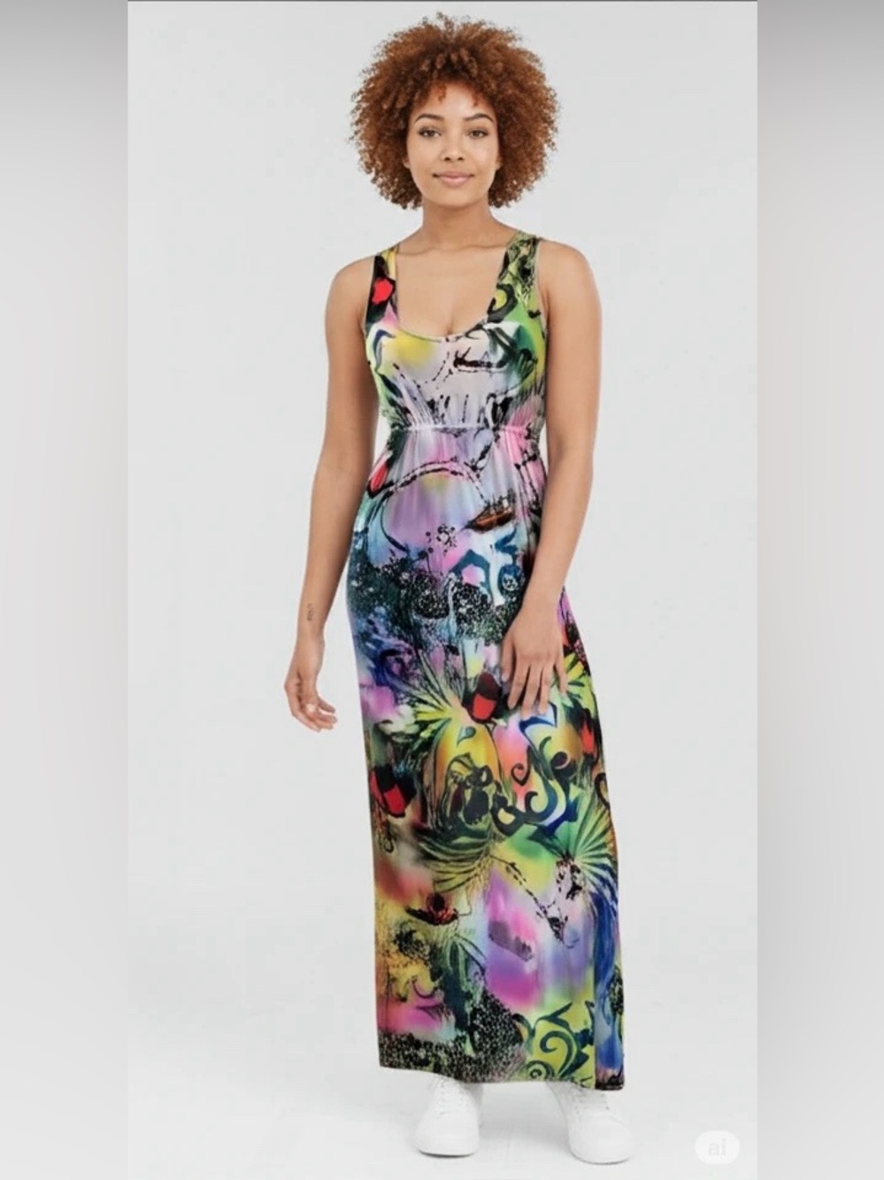 Ocean Breeze Multicolor Sleeveless Maxi Dress